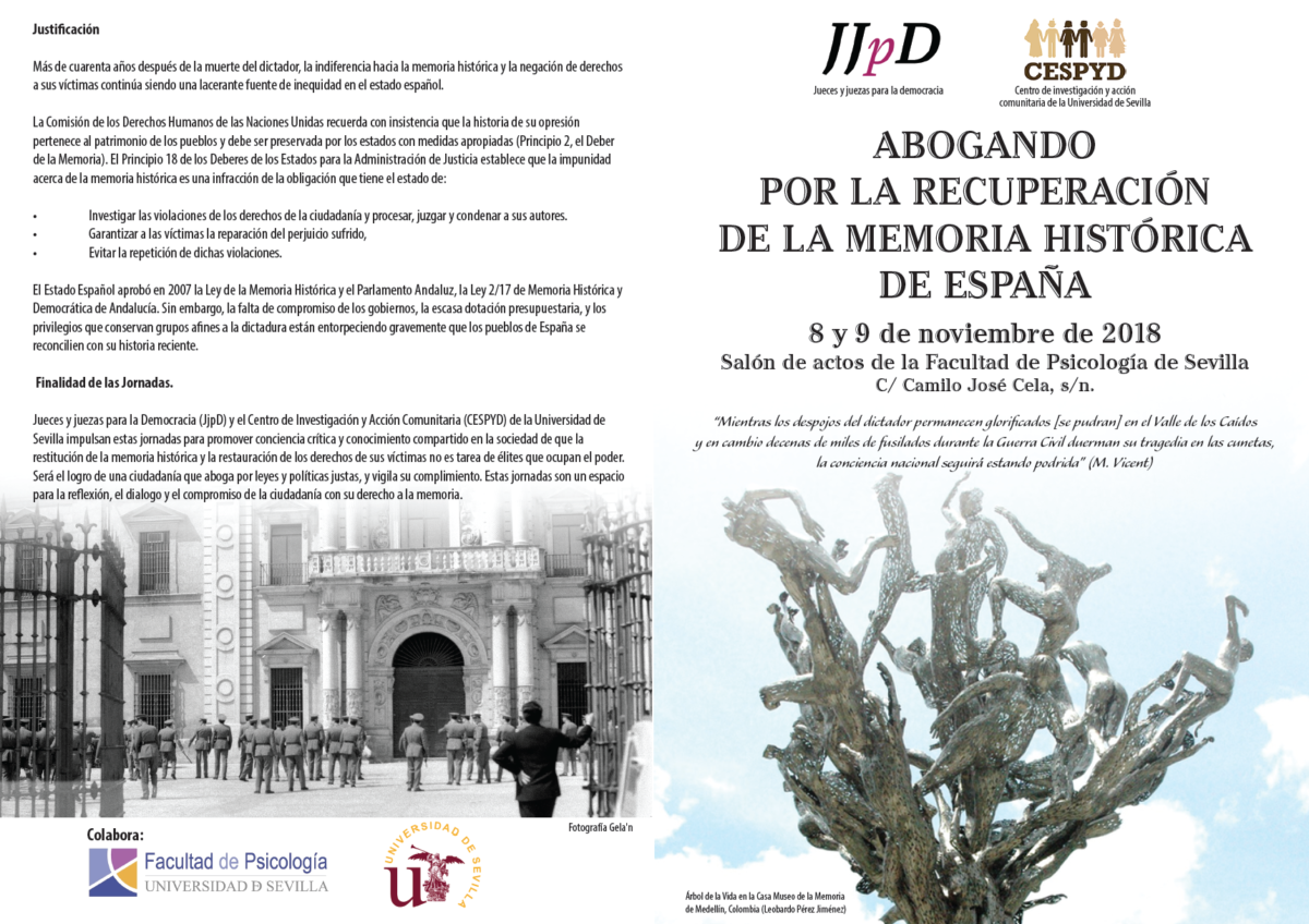 Abogando Por La Recuperaci n De La Memoria Hist rica De Espa a Jornada 